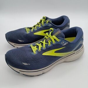 Brooks Ghost 15 Mens Running Shoes Navy Lime Green‎ Size 10 Medium D